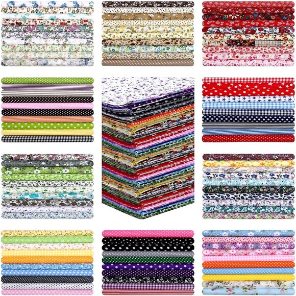 500 Pcs 4 x 4 Inch Cotton Fabric Squares Pre Cut Patchwork Quilting Fabric Bundl - Picture 1 of 5